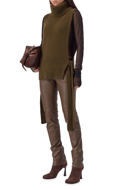 Кашемировый топ Uma Wang W1 W UK7140 Хаки  W1 W UK7140 Фото 2