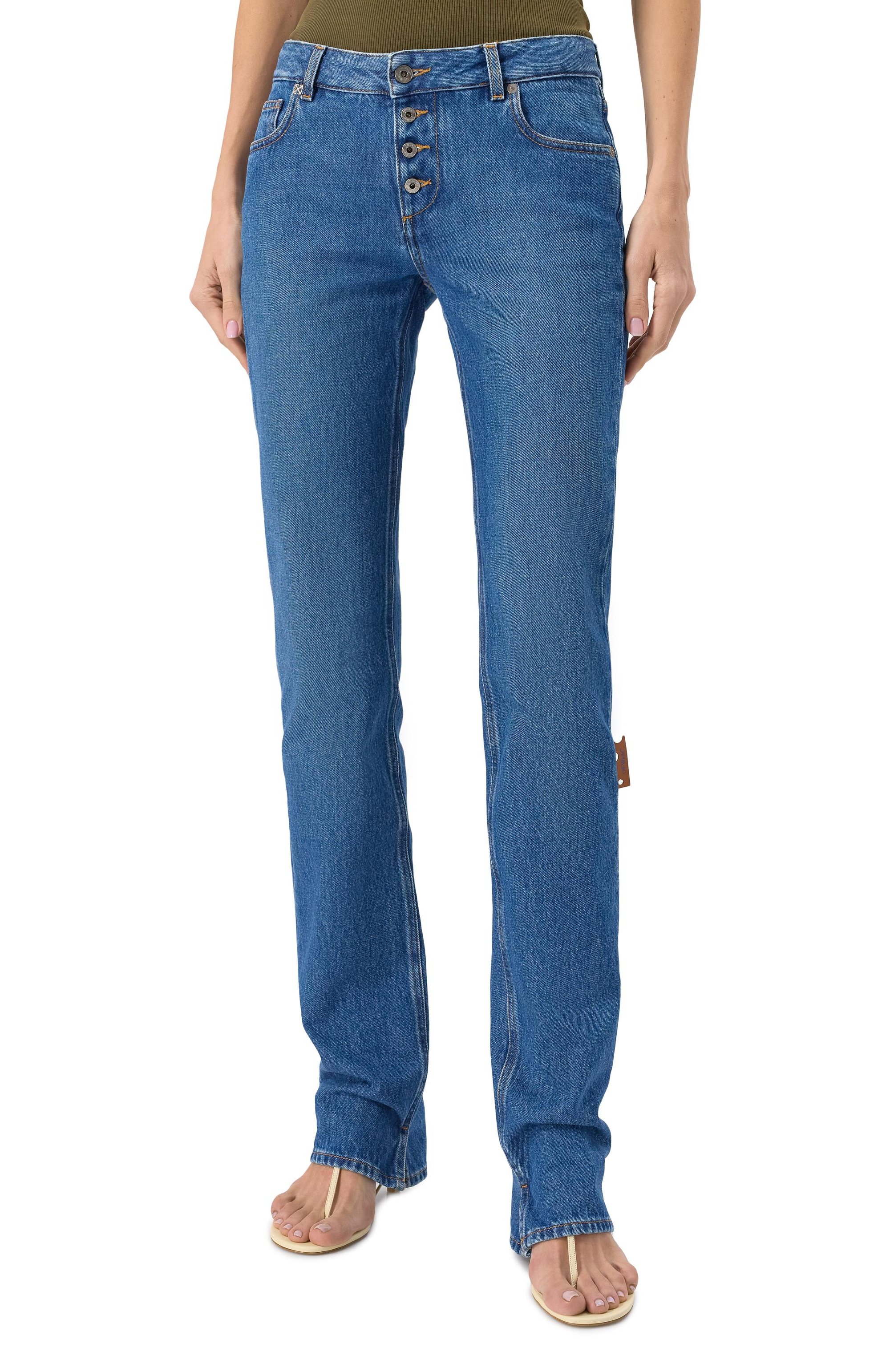 Джинсы OFF-WHITE синего цвета по цене 64700 руб., арт. 0WYA067S25DEN0014400, фото 3 Джинсы OFF-WHITE, арт. 0WYA067S25DEN0014400, фото 3