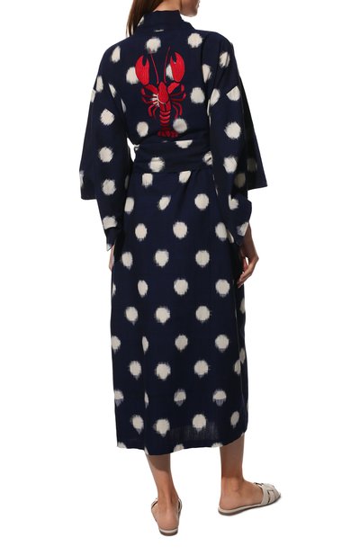 Хлопковое кимоно KLEED LOUNGEWEAR, арт. BLUE D0TS KIM0N0, фото 4