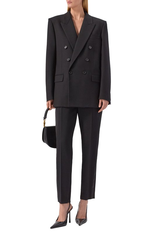 Шерстяной жакет Saint Laurent 843367/Y7B73 Чёрный  843367/Y7B73 Фото 2