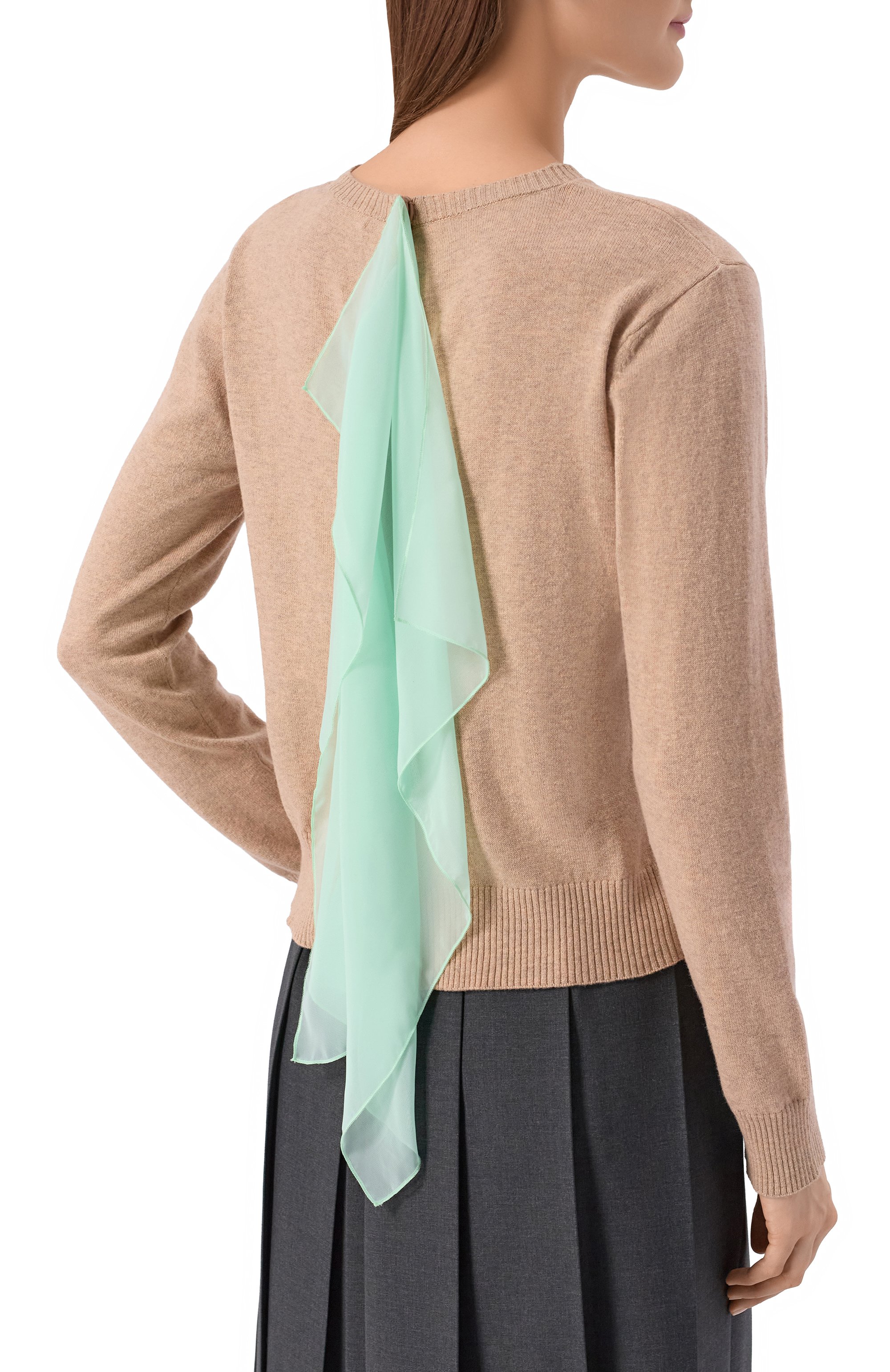 Пуловер из шерсти и хлопка UNDERCOVER бежевого цвета по цене 65300 руб., арт. UP1F1902, фото 4 Пуловер из шерсти и хлопка UNDERCOVER, арт. UP1F1902, фото 4