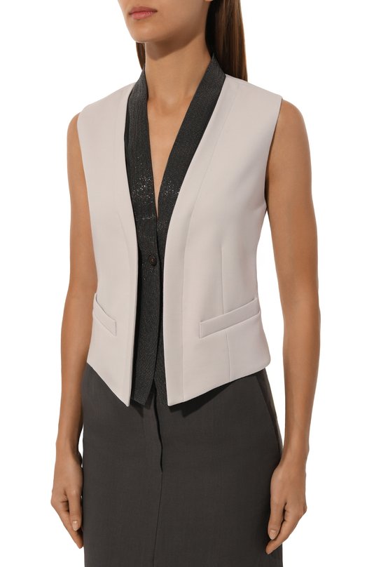 Шерстяной жилет Brunello Cucinelli MB097HU906 Серый  MB097HU906 Фото 3