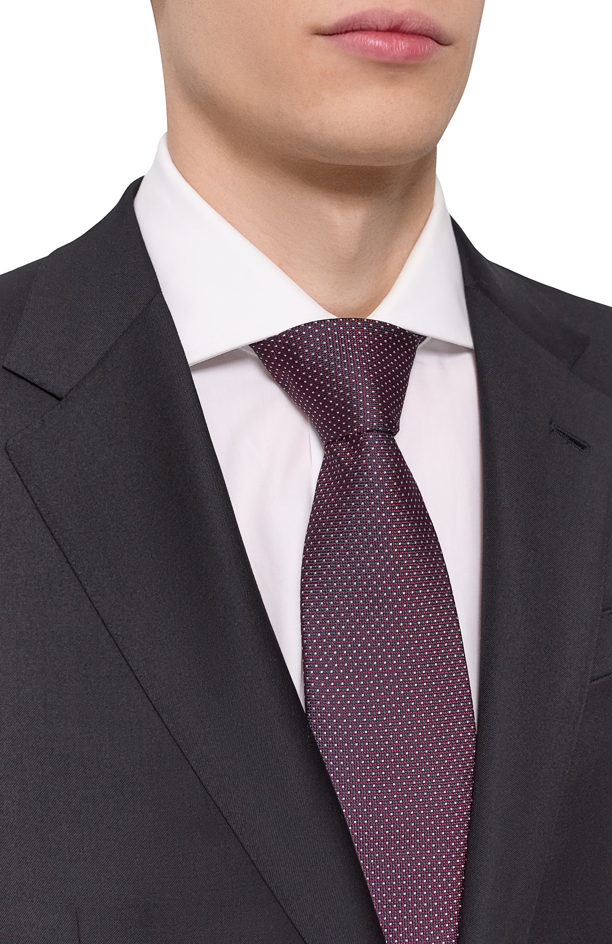 Шелковый галстук CORNELIANI бордового цвета по цене 25100 руб., арт. 25U302-2520303, фото 2 Шелковый галстук CORNELIANI, арт. 25U302-2520303, фото 2