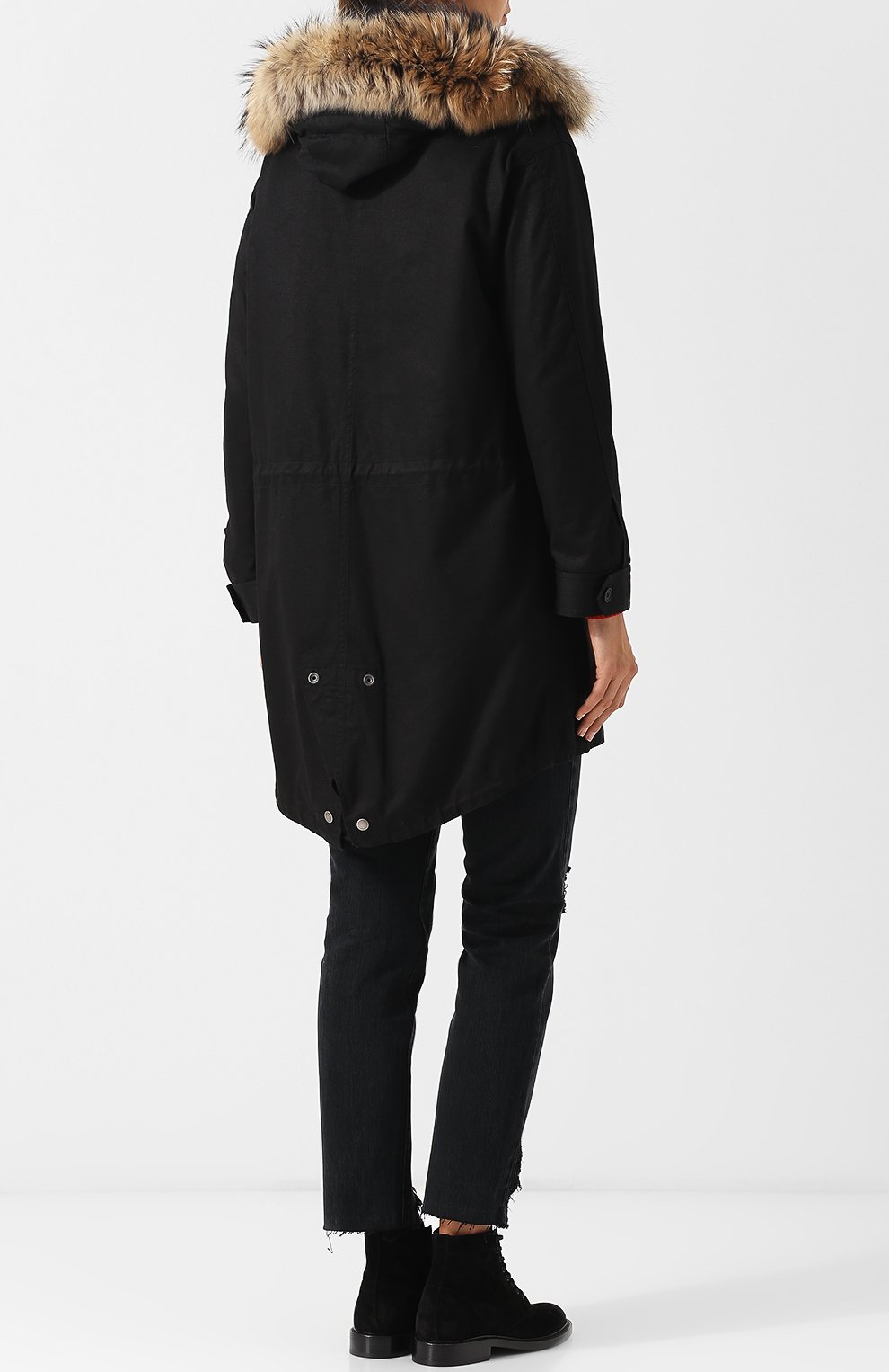 Хлопковая парка с меховым капюшоном SAINT LAURENT, арт. 534717/Y724T, фото 4