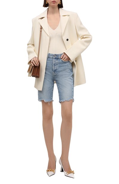 Джинсовые шорты 7 FOR ALL MANKIND голубого цвета по цене 18300 руб., арт. JS0SC100BA, фото 2 Джинсовые шорты 7 FOR ALL MANKIND, арт. JS0SC100BA, фото 2