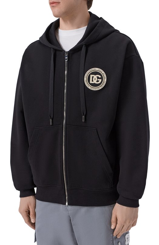 Хлопковая толстовка Dolce & Gabbana G9AIYZ/G7PZG Чёрный  G9AIYZ/G7PZG Фото 3