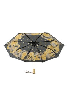 Женский складной зонт MOSCHINO черного цвета, арт. 8843-0PENCL0SE | Фото 3 (Материал: Текстиль, Синтетический материал, Металл; Материал сплава: Проставлено; Нос: Не проставлено)
