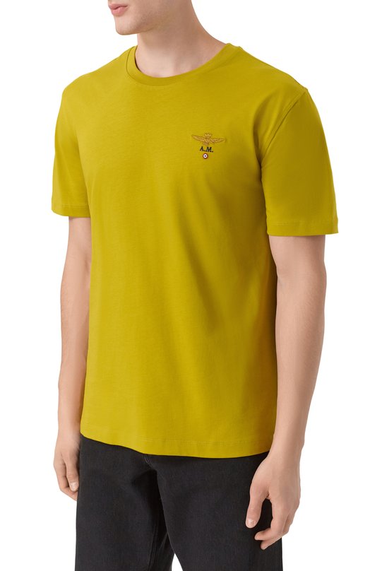 Хлопковая футболка Aeronautica Militare TS1580UJ00372 Жёлтый  TS1580UJ00372 Фото 3