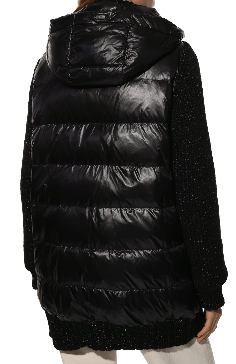 Комбинированный кардиган HERNO черного цвета по цене 99500 руб., арт. MP00004DR/76012, фото 4 Комбинированный кардиган HERNO, арт. MP00004DR/76012, фото 4