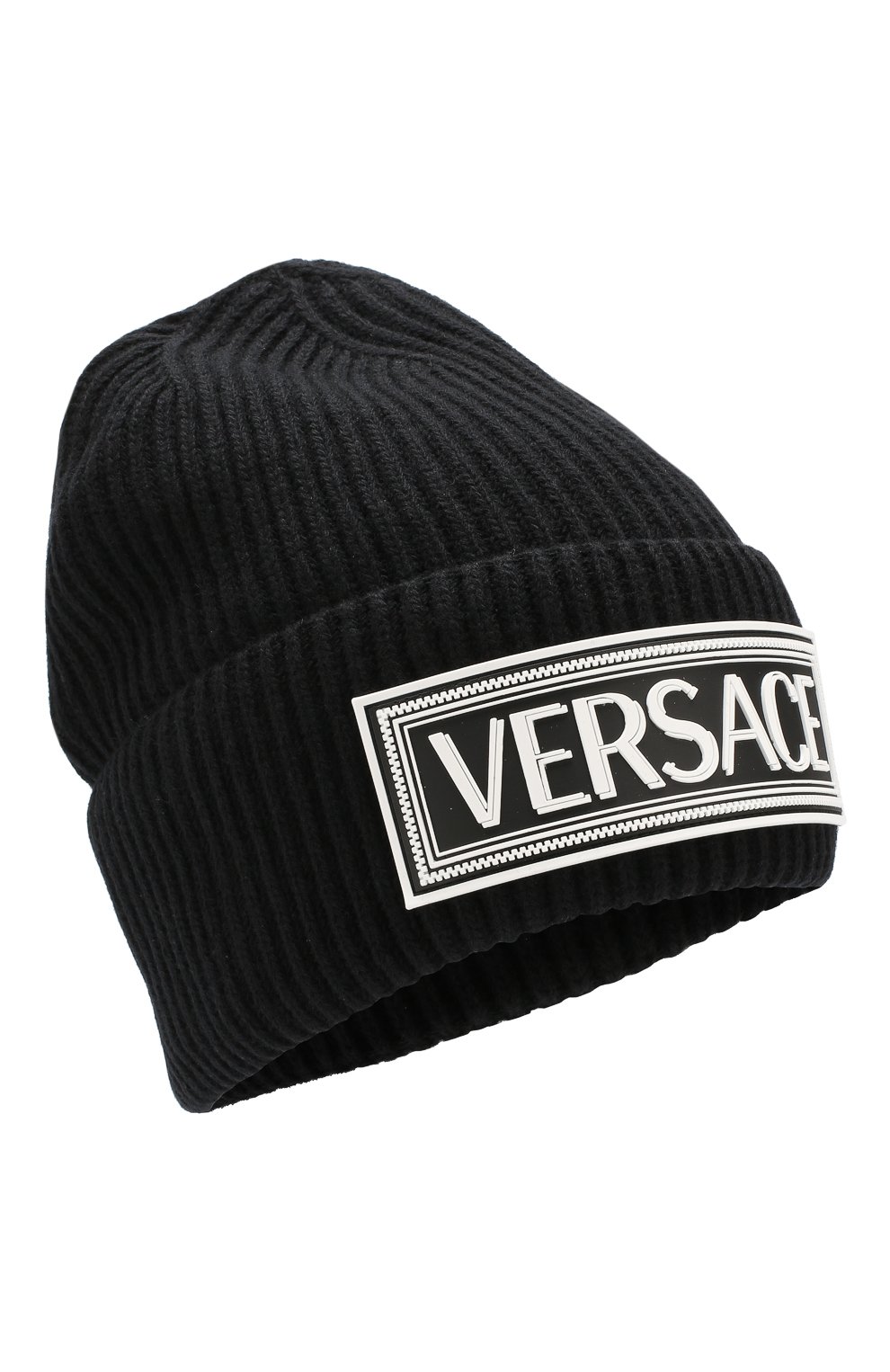 Шерстяная шапка VERSACE черного цвета по цене 45750 руб., арт. ICAP007/IK0311, фото 1 Шерстяная шапка VERSACE, арт. ICAP007/IK0311, фото 1