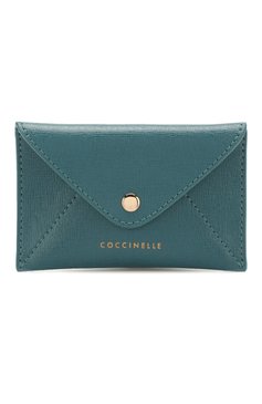 Женский кожаный футляр для кредитных карт COCCINELLE зеленого цвета, арт. E2 E65 12 83 18 | Фото 1 (Статус проверки: Проверена категория, Проверено; Материал: Натуральная кожа; Нос: Не проставлено)