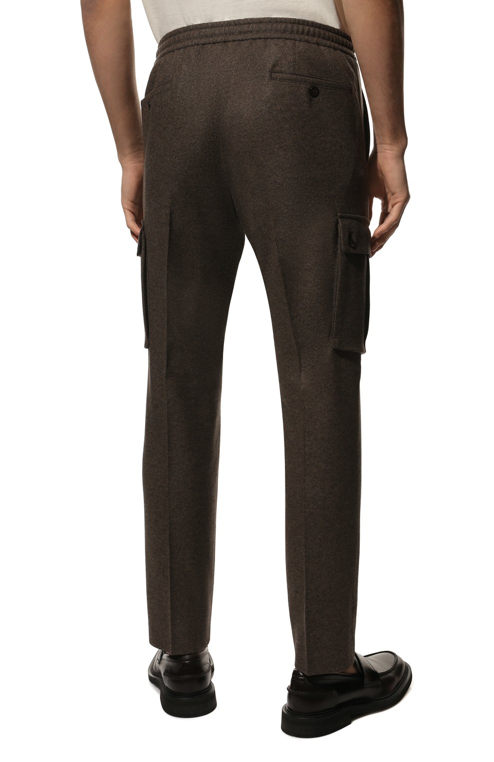 Шерстяные брюки-карго CORNELIANI коричневого цвета по цене 46200 руб., арт. 904L14-2818801/00, фото 4 Шерстяные брюки-карго CORNELIANI, арт. 904L14-2818801/00, фото 4
