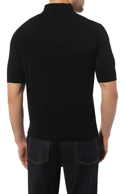 Хлопковое поло DOLCE & GABBANA черного цвета по цене 77200 руб., арт. GXM46T/JACU7, фото 4 Хлопковое поло DOLCE & GABBANA, арт. GXM46T/JACU7, фото 4
