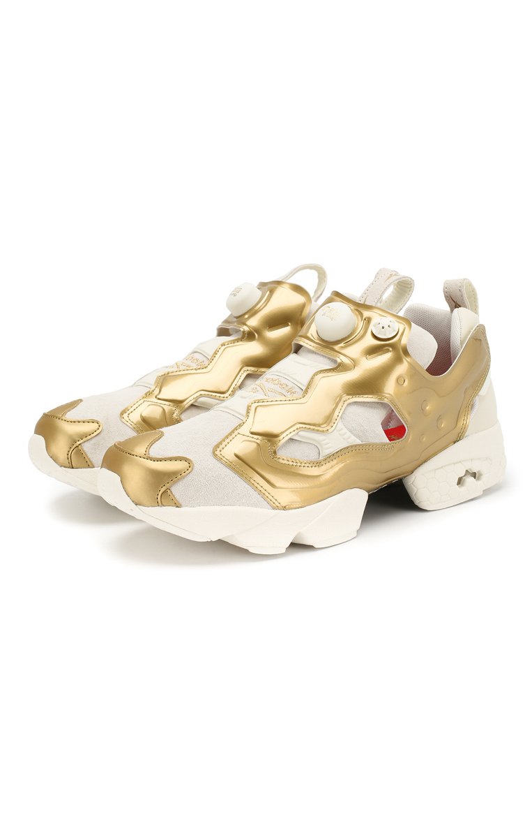 Мужские комбинированные кроссовки instapump fury REEBOK золотого цвета, арт. DV8272 | Фото 1 (Подошва: Плоская; Материал внешний: Текстиль, Натуральная кожа; Статус проверки: Проверено, Проверена категория; Стили: Спорт; Материал утеплителя: Без утеплителя; Драгоценные камни: Проставлено; Материал сплава: Проверено, Проставлено)