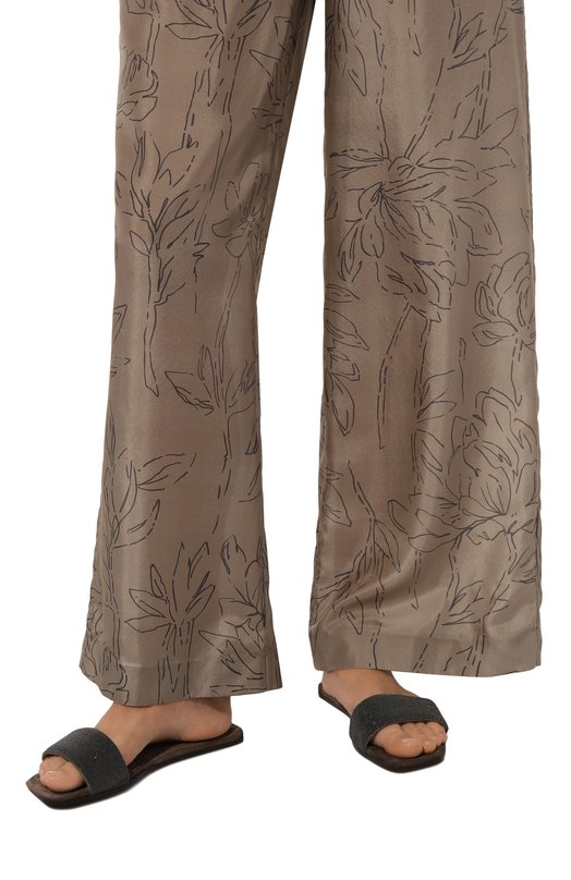 Замшевые шлепанцы Precious Brunello Cucinelli MZMIC2631 Серый  MZMIC2631 Фото 3