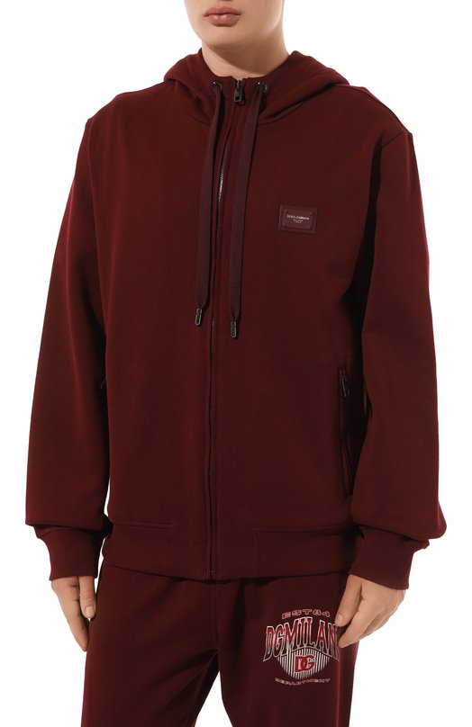 Хлопковая толстовка Dolce & Gabbana G9ABIT/G7M4Y Бордовый  G9ABIT/G7M4Y Фото 3