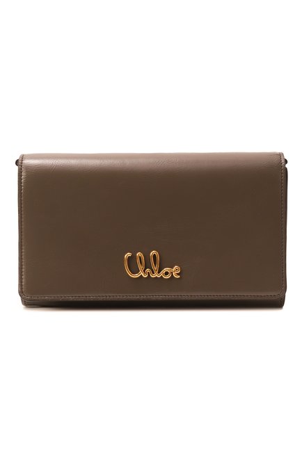 Женский сумка chloé iconic CHLOÉ темно-серого цвета, арт. CH25SP485016 | Фото 1 (Материал сплава: Проставлено; Драгоценные камни: Проставлено; Размер: mini; Ремень/цепочка: На ремешке; Материал: Натуральная кожа)