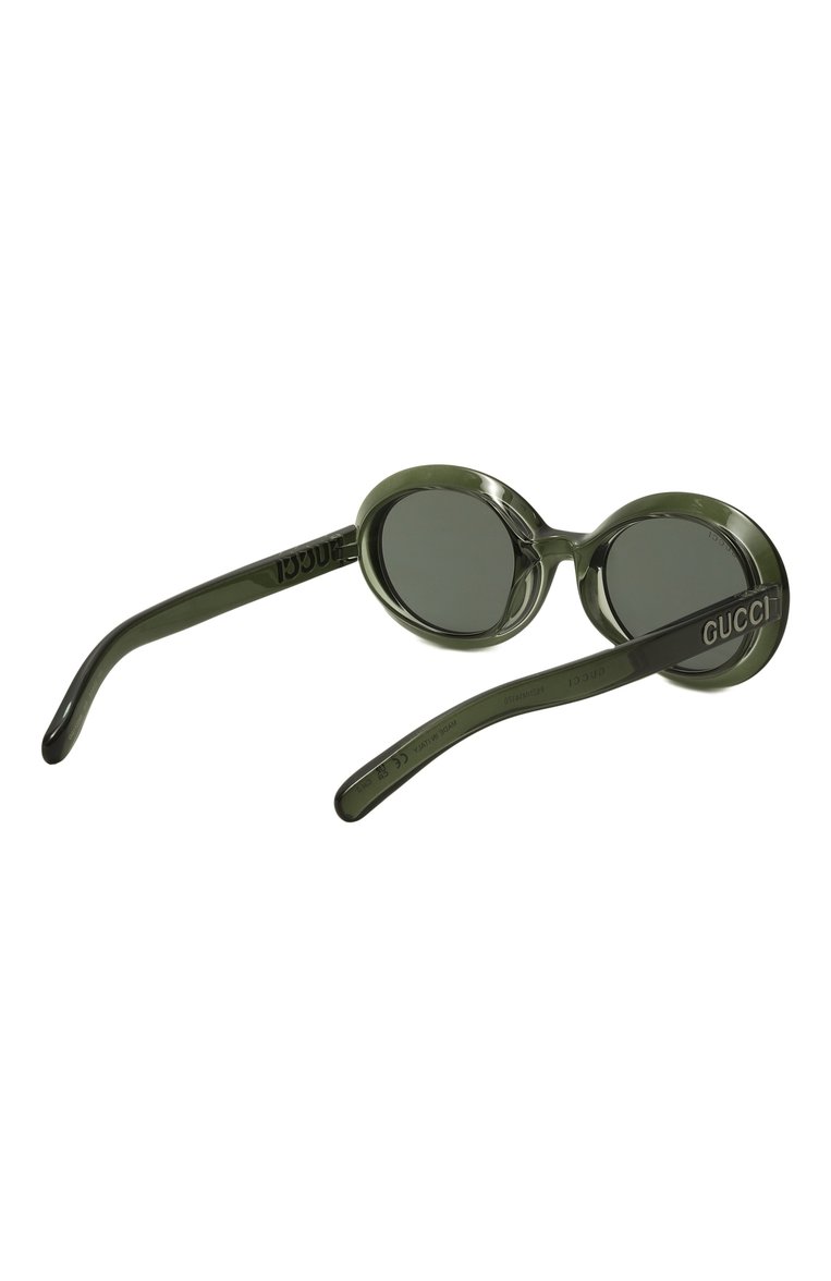 Женские солнцезащитные очки GUCCI зеленого цвета, арт. GG1722SA 005 | Фото 4 (Региональные ограничения белый список (Axapta Mercury): Не проставлено; Нос: Не проставлено; Тип очков: С/з; Материал: Пластик; Оптика Гендер: оптика-женское; Очки форма: Овальные)