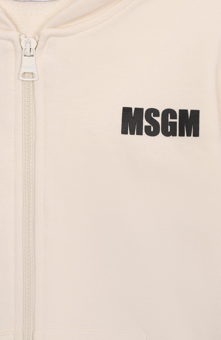 Детский хлопковая толстовка MSGM KIDS кремового цвета, арт. S5MSJUZH058 | Фото 3 (Материал внешний: Хлопок; Рукава: Длинные; Мальчики Кросс-КТ: Толстовка-одежда, Толстовка-спорт; Автоматизация состава: Проставлено; Автоматизация ТО: Проставлено; Ростовка одежда: 10 - 11 лет | 140 - 146см, 16 лет | 164 см, 6 лет | 116 см, 8 лет | 128 см, 12 лет | 152 см)