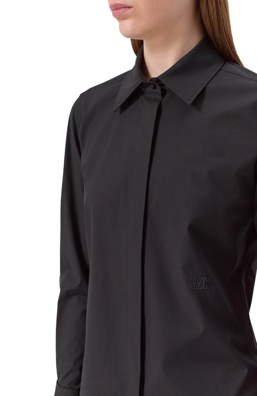 Хлопковая рубашка Max Mara KNUT Чёрный  KNUT Фото 5
