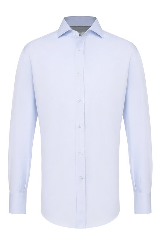 Хлопковая сорочка Brunello Cucinelli MBUC40028 Голубой MBUC40028