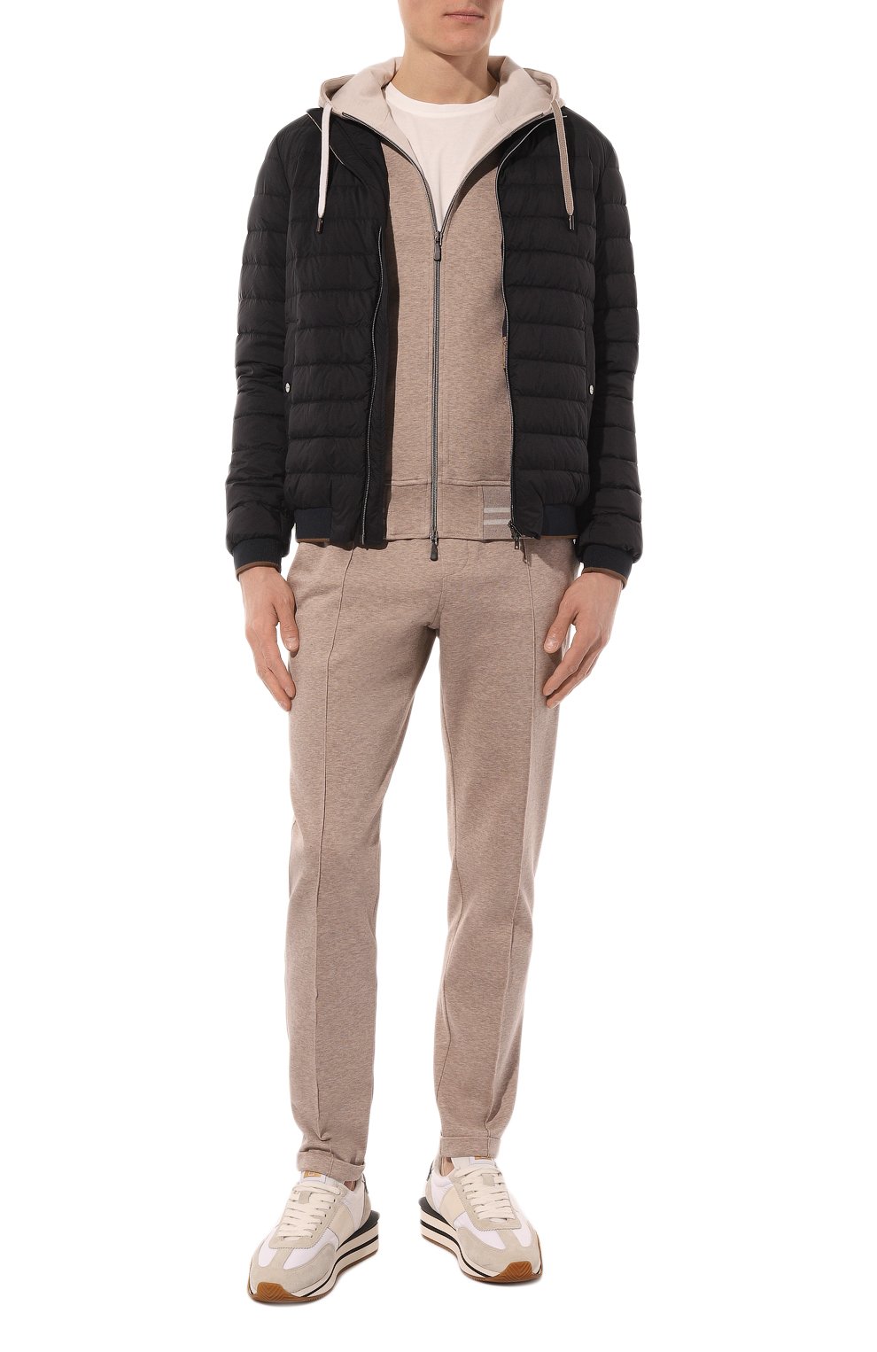Хлопковый спортивный костюм CAPOBIANCO бежевого цвета по цене 110000 руб., арт. 14MT03.TS00, фото 1 Хлопковый спортивный костюм CAPOBIANCO, арт. 14MT03.TS00, фото 1