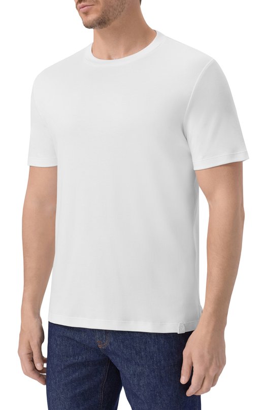 Хлопковая футболка Brioni UJUB0L/PC601 Белый  UJUB0L/PC601 Фото 3