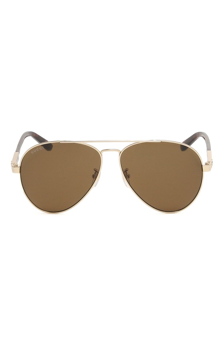 Женские солнцезащитные очки GUCCI коричневого цвета, арт. GG1288SA 002 | Фото 4 (Нос: Не проставлено; Региональные ограничения белый список (Axapta Mercury): Не проставлено; Кросс-КТ: С/з-унисекс; Тип очков: С/з; Материал: Металл; Оптика Гендер: оптика-унисекс; Очки форма: Авиаторы)