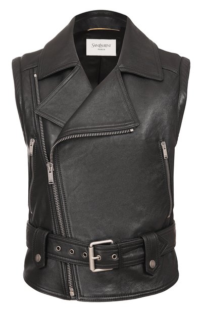 Женский кожаный жилет SAINT LAURENT, арт. 865216/YCQT2