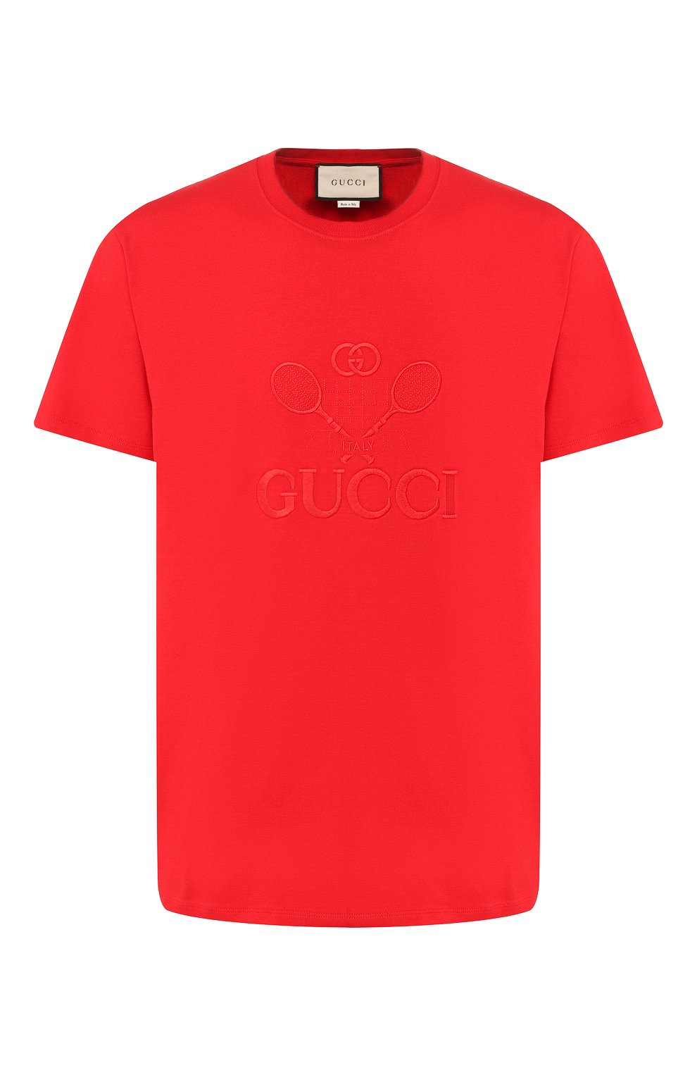 Мужская красная хлопковая футболка GUCCI купить в ЦУМ (арт. 548334