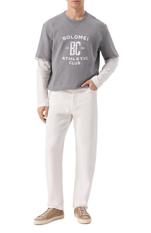 Джинсы Iconic Fit Brunello Cucinelli MP77P01090 Белый  MP77P01090 Фото 2