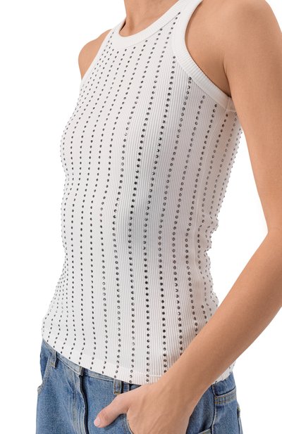 Топ с отделкой стразами THE ATTICO белого цвета по цене 69900 руб., арт. 260WCN00004/JJJ073TR, фото 5 Топ с отделкой стразами THE ATTICO, арт. 260WCN00004/JJJ073TR, фото 5