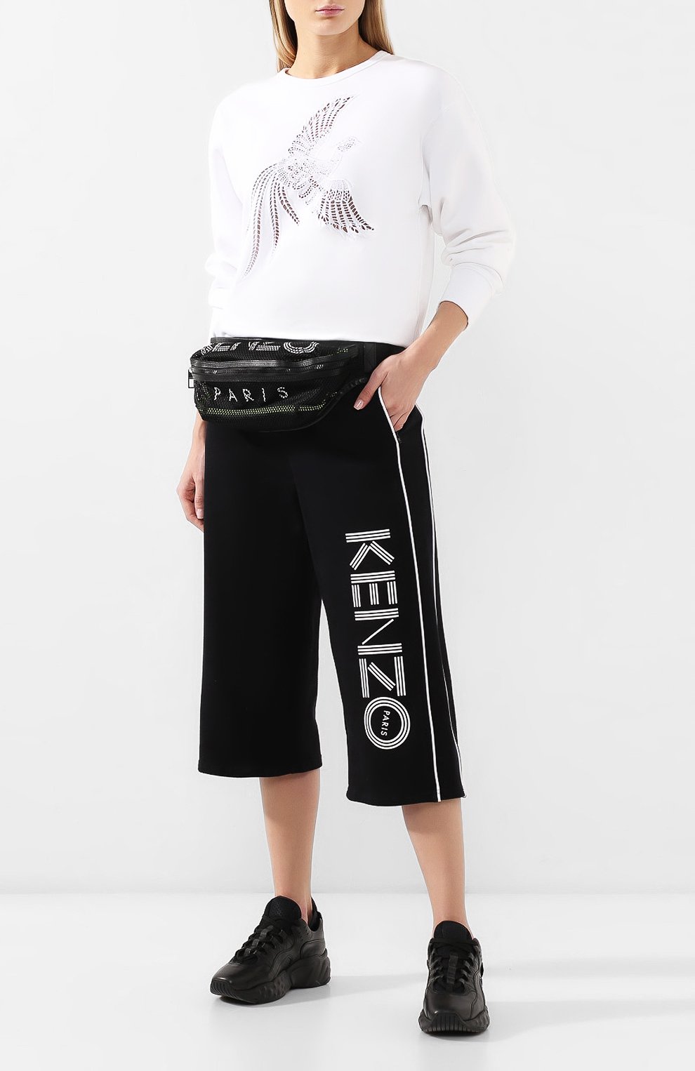 Хлопковые брюки KENZO черного цвета по цене 21100 руб., арт. 2PA705952, фото 2 Хлопковые брюки KENZO, арт. 2PA705952, фото 2