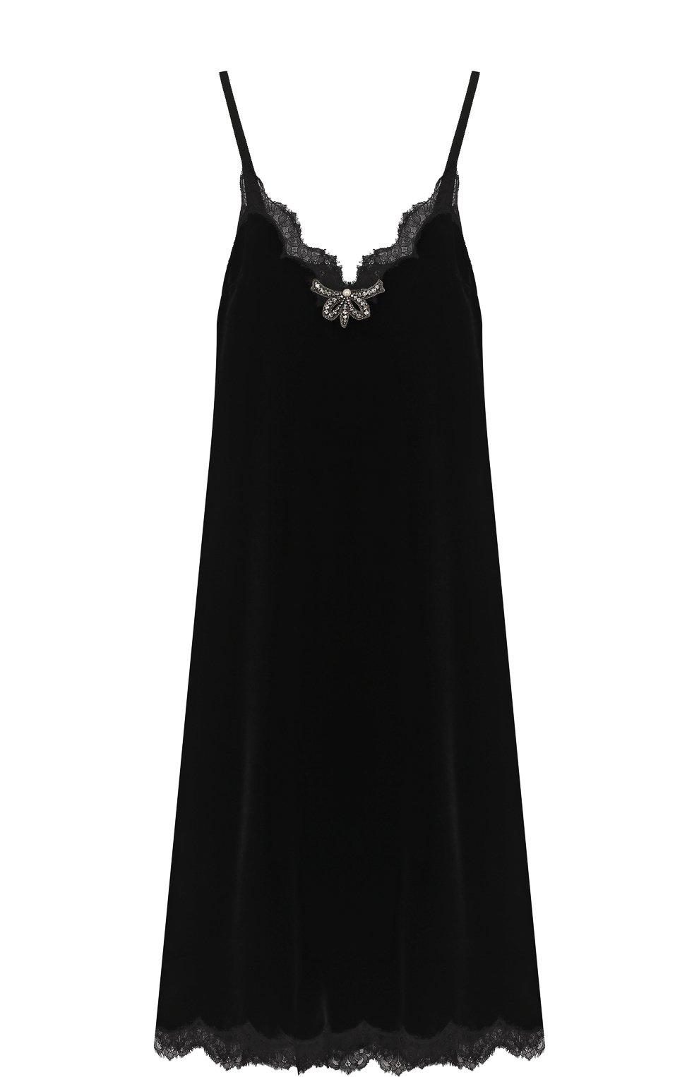 Приталенное платье-комбинация с кружевной отделкой GUCCI, арт. 477113/ZJD24, фото 1