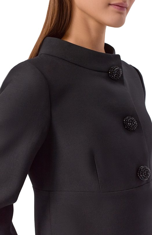 Платье из шерсти и шелка Valentino 8B3VAHS0/1CF Чёрный  8B3VAHS0/1CF Фото 4