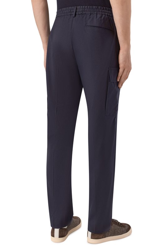 Шерстяные брюки-карго Andrea Campagna SPIAGGIA 1P CARG0/RD1750 Синий  SPIAGGIA 1P CARG0/RD1750 Фото 4