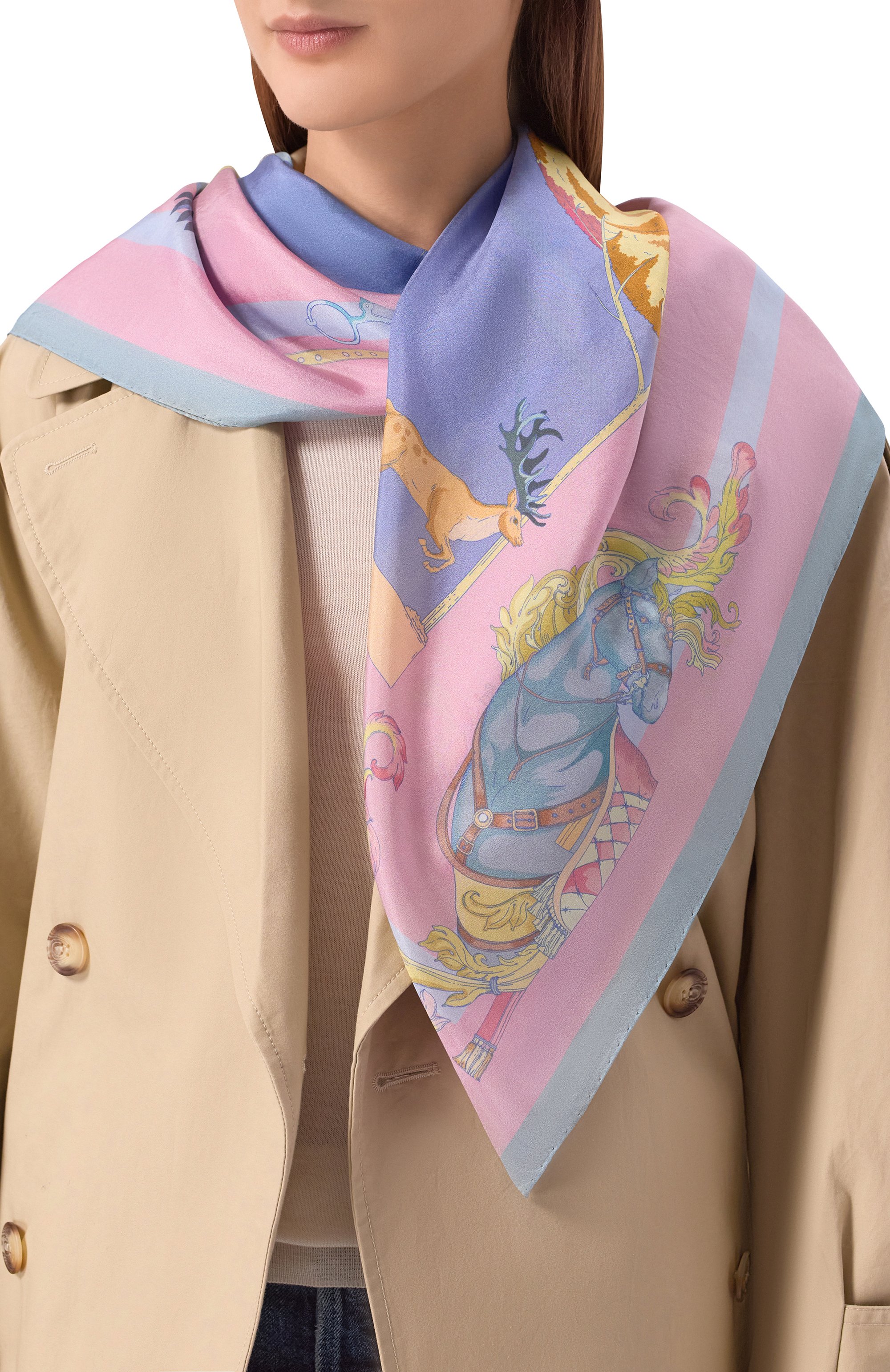 Шелковый платок царская охота GOURJI, арт. 91168937/55172, фото 2