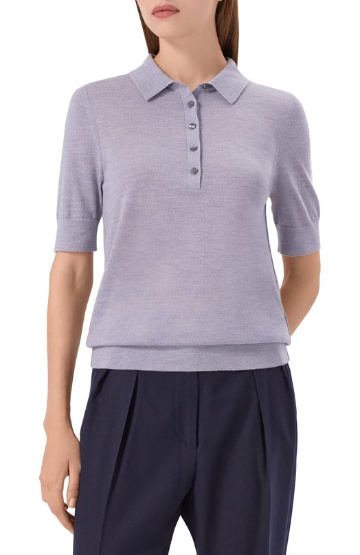 Шерстяное поло BOSS 50545015 Сиреневый  50545015 Фото 3