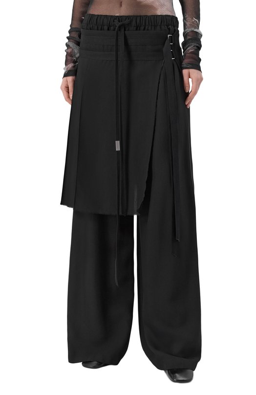 Брюки из вискозы и шерсти Ann Demeulemeester B0013605/FA556 Чёрный  B0013605/FA556 Фото 3