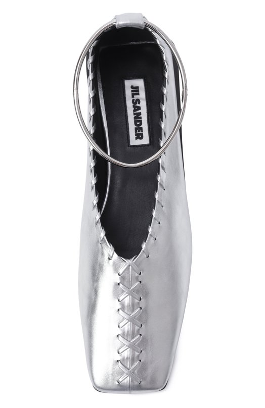 Кожаные балетки Ring Jil Sander J15WZ0009/P4836 Серебряный  J15WZ0009/P4836 Фото 6