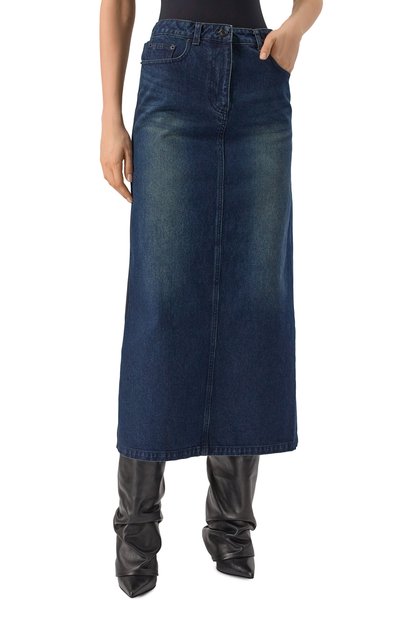 Джинсовая юбка JUUN.J синего цвета по цене 54350 руб., арт. JW5127W02P, фото 3 Джинсовая юбка JUUN.J, арт. JW5127W02P, фото 3
