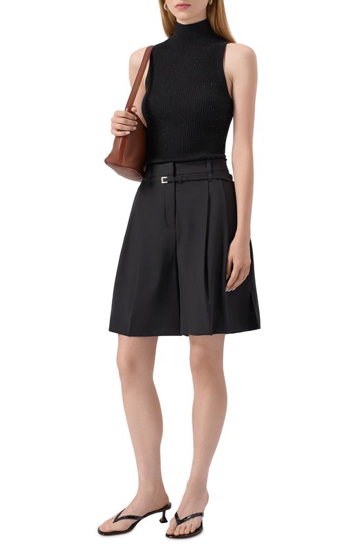 Топ из шелка и шерсти Max Mara Studio CAMP0S Чёрный  CAMP0S Фото 2