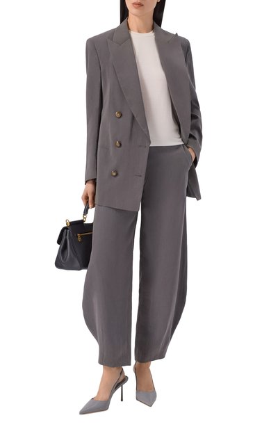 Шелковые брюки GIORGIO ARMANI серого цвета по цене 215000 руб., арт. GW002795/TE13824, фото 2 Шелковые брюки GIORGIO ARMANI, арт. GW002795/TE13824, фото 2