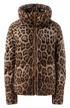 Женский пуховик DOLCE & GABBANA леопардового цвета, арт. F9R11T/HSMW8/36 | Фото 1 (Рукава: Длинные; Материал сплава: Проставлено; Драгоценные камни: Проставлено; Длина (верхняя одежда): Короткие; Материал подклада: Синтетический материал; Стили: Гламурный; Кросс-КТ: Пуховик; Материал внешний: Синтетический материал)