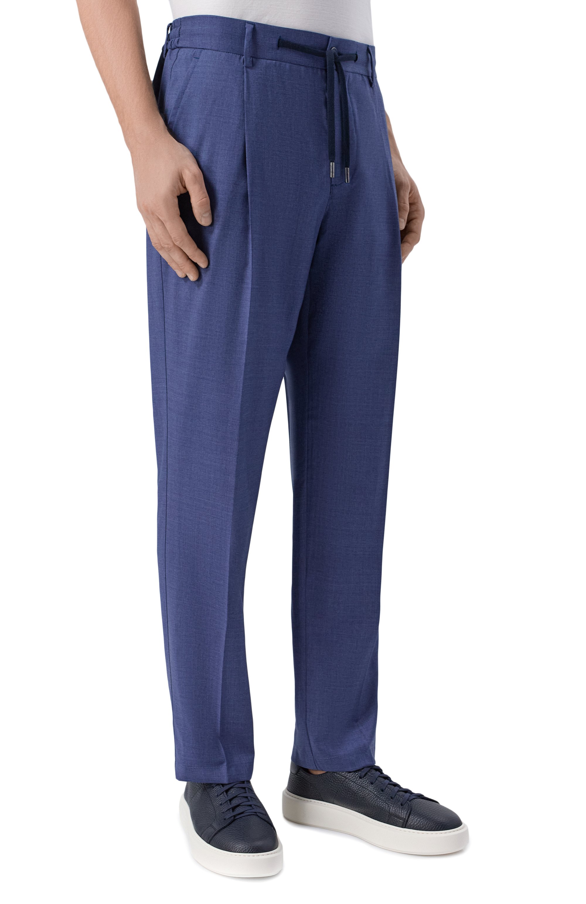 Шерстяные брюки CAPOBIANCO синего цвета по цене 55950 руб., арт. 20M808.FU00., фото 3 Шерстяные брюки CAPOBIANCO, арт. 20M808.FU00., фото 3