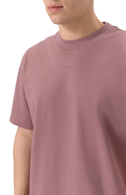 Хлопковая футболка HUGO 50488330 Розовый  50488330 Фото 5