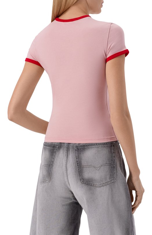 Хлопковая футболка Diesel A21919/0QHHA Розовый  A21919/0QHHA Фото 4