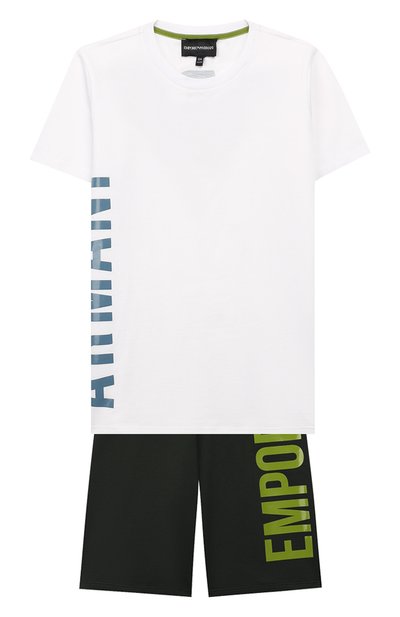 Комплект из хлопковой футболки и шорт EMPORIO ARMANI, арт. 3G4VJ1/4J09Z, фото 1