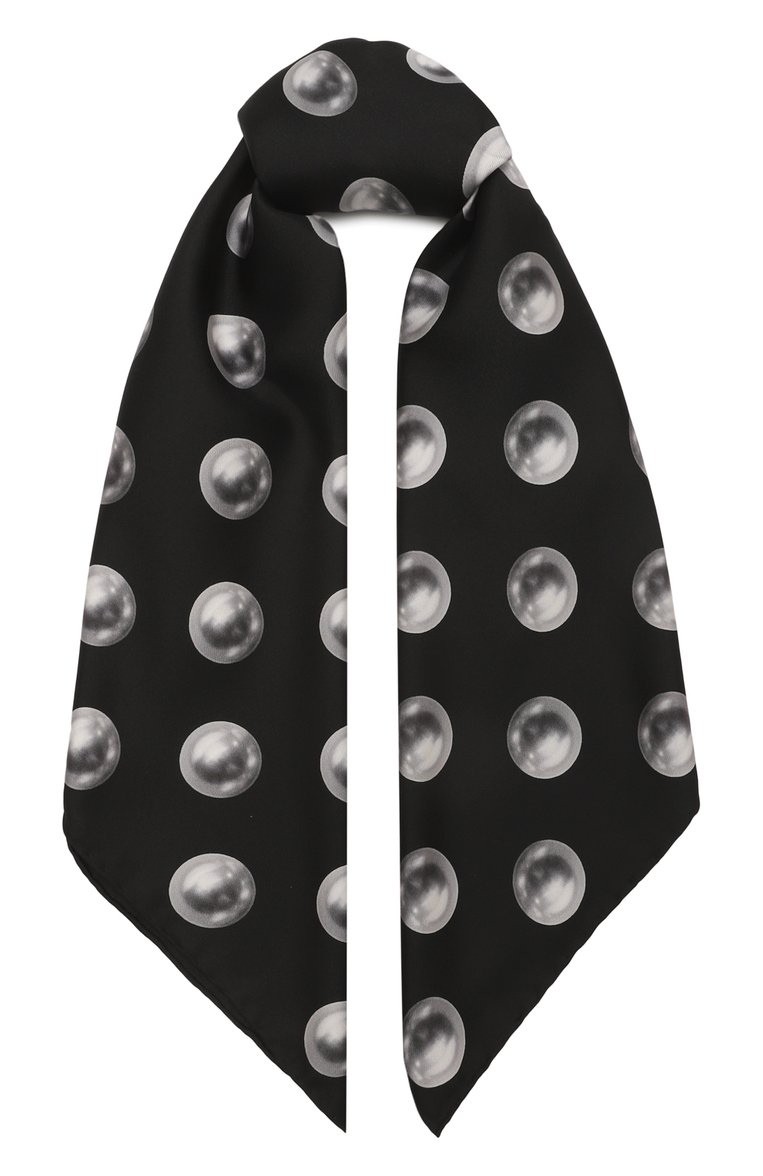 Женский шелковый платок LANVIN черного цвета, арт. 6L9090/SR555 | Фото 1 (Нос: Не проставлено; Материал: Текстиль, Шелк; Принт: С принтом)