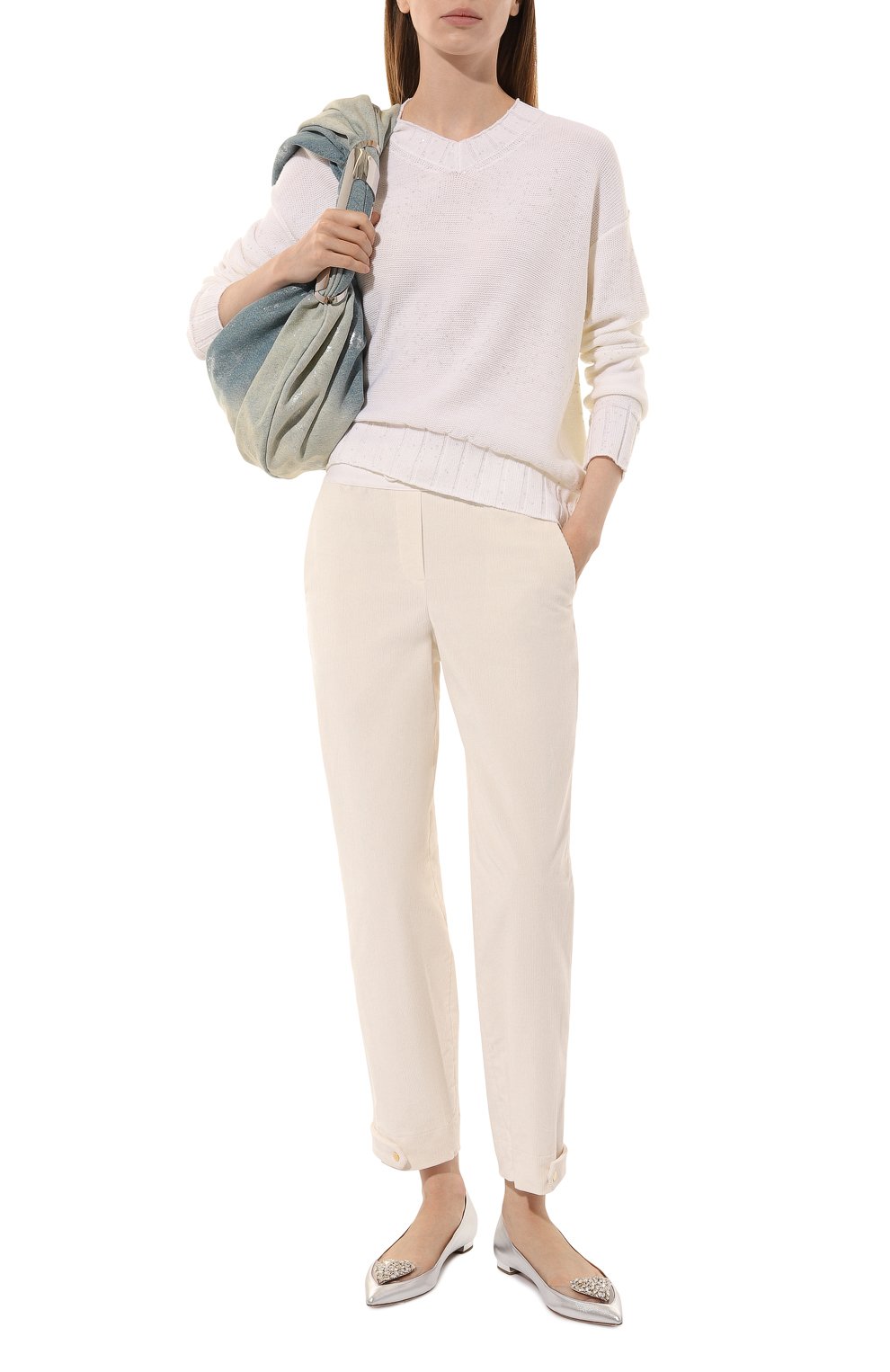 Шерстяной пуловер LORENA ANTONIAZZI белого цвета по цене 75150 руб., арт. A24117VM85A/2471, фото 2 Шерстяной пуловер LORENA ANTONIAZZI, арт. A24117VM85A/2471, фото 2